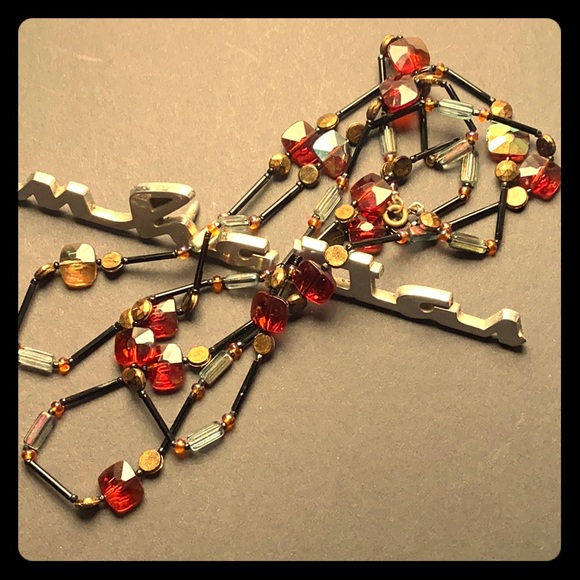 Antique French Beaded Costume Necklace - Picture 4 of 4